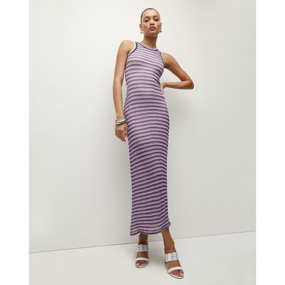 Veronica Beard Sivan Stripe Sleeveless Knit Maxi Dress Multicolor Size Xl $428